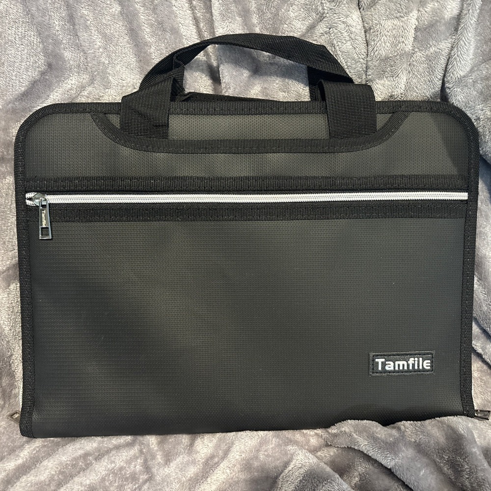 Tamfile Fireproof Accordion File Organizer with Handle, 13 Pocket‎ Transparent.